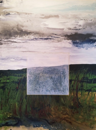 V kopcích světa, 120 x 160 cm, akryl na plátně